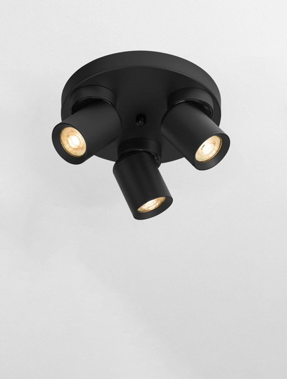 Nova Luce Deckenstrahler Amecy schwenkbar 3-flammig 3xGU10 Schwarz Aluminium Ø22cm 9011348