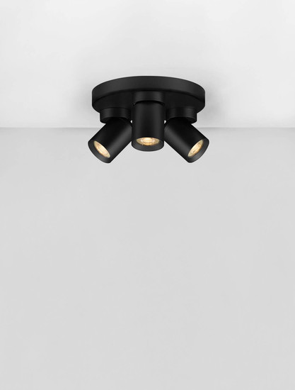 Nova Luce Deckenstrahler Amecy schwenkbar 3-flammig 3xGU10 Schwarz Aluminium Ø22cm 9011348
