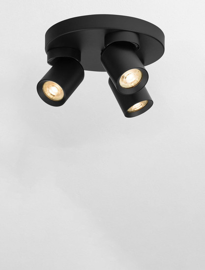 Nova Luce Deckenstrahler Amecy schwenkbar 3-flammig 3xGU10 Schwarz Aluminium Ø22cm 9011348