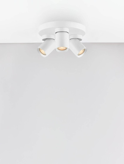 Nova Luce Deckenstrahler Amecy schwenkbar 3-flammig 3xGU10 Weiß Aluminium Ø22cm 9011349