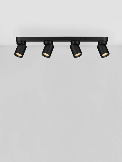 Nova Luce Deckenstrahler Amecy schwenkbar 4-flammig 4xGU10 Schwarz Aluminium 60x12,5cm 9011350