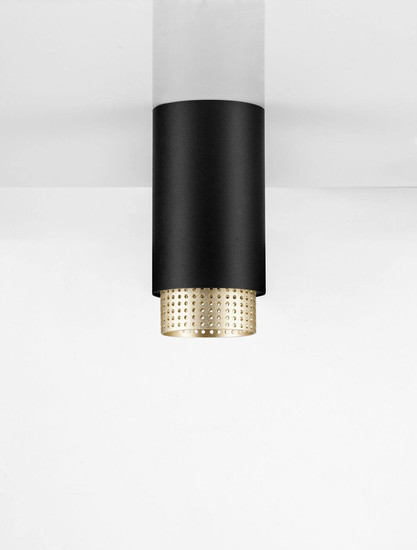 Nova Luce Deckenleuchte Nessi GU10 Schwarz Gold Aluminium Ø6x12cm 9011401