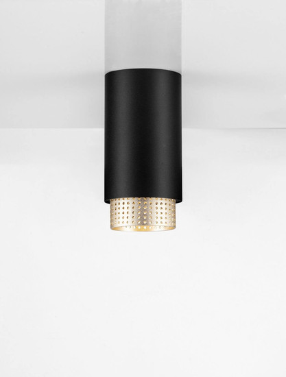 Nova Luce Deckenleuchte Nessi GU10 Schwarz Gold Aluminium Ø6x12cm 9011401