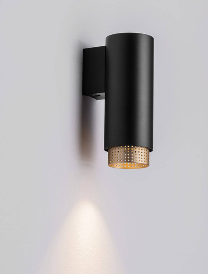 Nova Luce Wandleuchte Nessi GU10 Schwarz Gold Aluminium Ø6cm 9011405