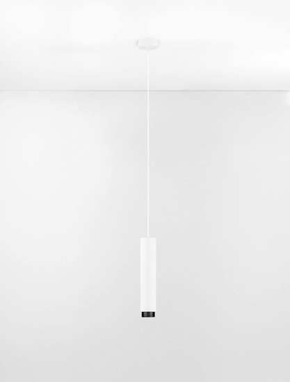 Nova Luce Pendelleuchte Nessi GU10 Weiß Schwarz Aluminium Ø6cm 9011406