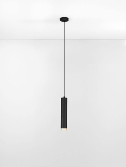 Nova Luce Pendelleuchte Nessi GU10 Schwarz Gold Aluminium Ø6cm 9011407