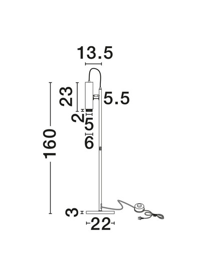 Nova Luce Stehleuchte Nessi schwenkbar GU10 Weiß Schwarz Aluminium 160cm 9011410