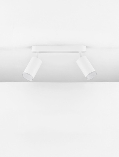Nova Luce Deckenleuchte Mao 2-flammig 2xGU10 IP44 Weiß Aluminium Ø5,5cm 9011417