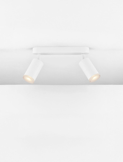 Nova Luce Deckenleuchte Mao 2-flammig 2xGU10 IP44 Weiß Aluminium Ø5,5cm 9011417