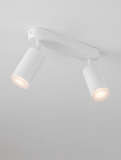 Nova Luce Deckenleuchte Mao 2-flammig 2xGU10 IP44 Weiß Aluminium Ø5,5cm 9011417