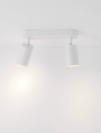 Nova Luce Deckenleuchte Mao 2-flammig 2xGU10 IP44 Weiß Aluminium Ø5,5cm 9011417