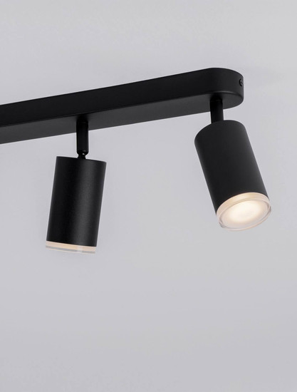 Nova Luce Deckenleuchte Mao 3-flammig 3xGU10 IP44 Schwarz Aluminium Ø5,5cm 9011418