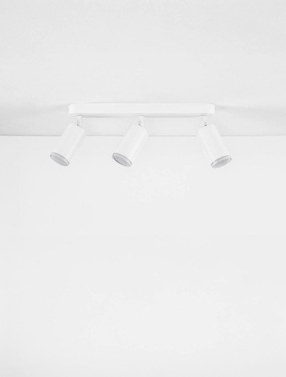 Nova Luce Deckenleuchte Mao 3-flammig 3xGU10 IP44 Weiß Aluminium Ø5,5cm 9011419