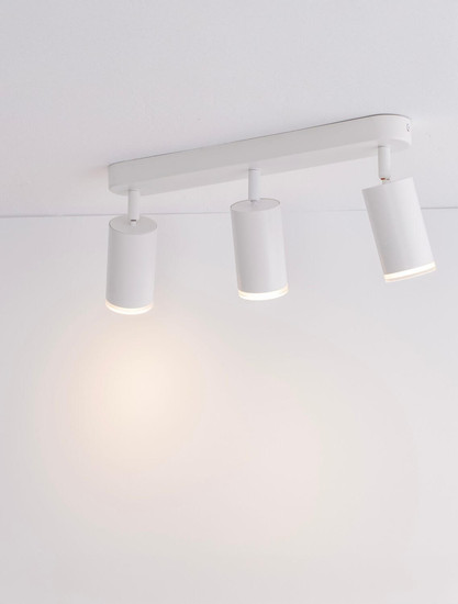 Nova Luce Deckenleuchte Mao 3-flammig 3xGU10 IP44 Weiß Aluminium Ø5,5cm 9011419