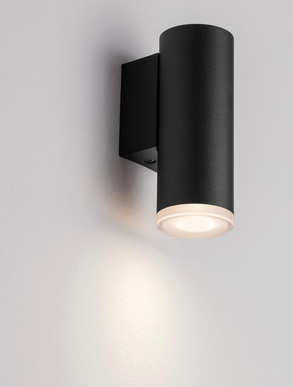 Nova Luce Wandleuchte Mao GU10 IP44 Schwarz Aluminium Ø5,5cm 9011422