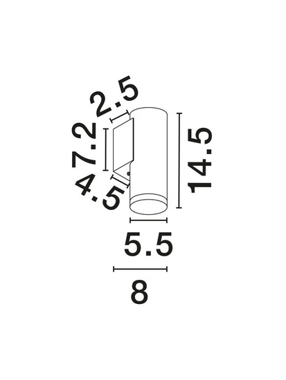 Nova Luce Wandleuchte Mao GU10 IP44 Weiß Aluminium Ø5,5cm 9011423