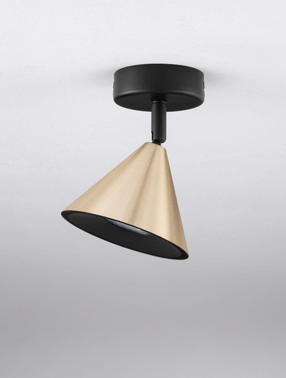 Nova Luce Deckenleuchte Conico schwenkbar GU10 Gold Schwarz Aluminium Ø12cm 9011424