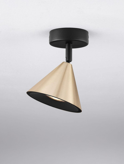Nova Luce Deckenleuchte Conico schwenkbar GU10 Gold Schwarz Aluminium Ø12cm 9011424