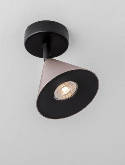Nova Luce Deckenleuchte Conico schwenkbar GU10 Kaffeebraun Schwarz Aluminium Ø12cm 9011425
