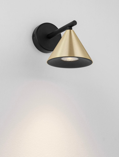 Nova Luce Wandleuchte Conico GU10 Gold Schwarz Aluminium Ø12cm 9011426