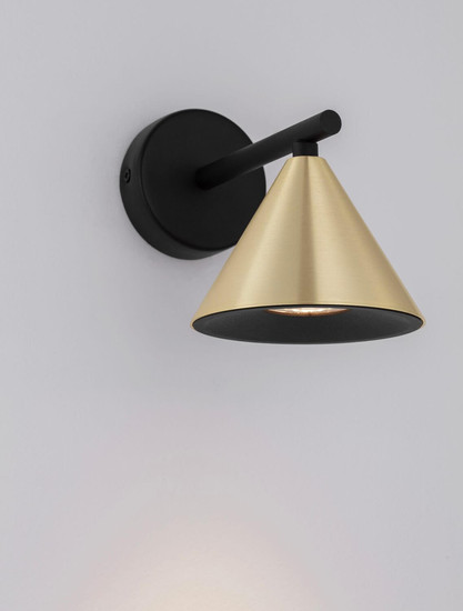 Nova Luce Wandleuchte Conico GU10 Gold Schwarz Aluminium Ø12cm 9011426