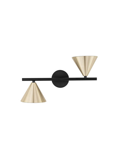 Nova Luce Wandleuchte Conico 2-flammig 2xGU10 Gold Schwarz Aluminium 34x19,5cm 9011428