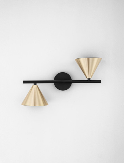 Nova Luce Wandleuchte Conico 2-flammig 2xGU10 Gold Schwarz Aluminium 34x19,5cm 9011428