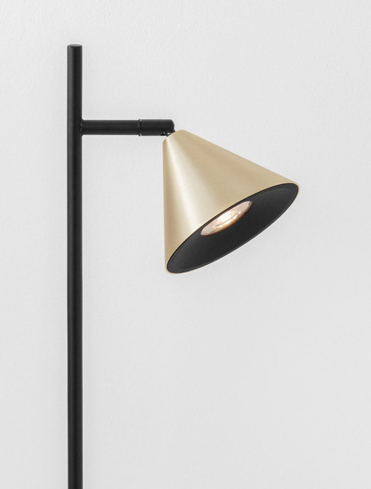 Nova Luce Tischleuchte Conico schwenkbar GU10 Gold Schwarz Aluminium 42x19cm 9011434