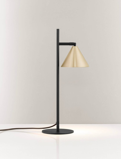 Nova Luce Tischleuchte Conico schwenkbar GU10 Gold Schwarz Aluminium 42x19cm 9011434