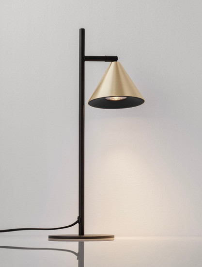 Nova Luce Tischleuchte Conico schwenkbar GU10 Gold Schwarz Aluminium 42x19cm 9011434