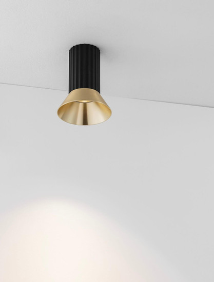 Nova Luce Deckenleuchte Luvia GU10 Gold Schwarz Aluminium Ø10cm 9011438