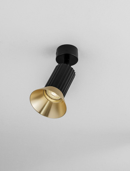 Nova Luce Deckenleuchte Luvia schwenkbar GU10 Gold Schwarz Aluminium Ø9,5cm 9011440