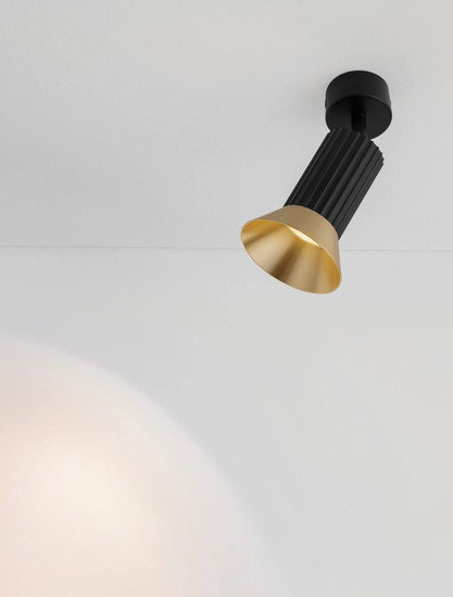 Nova Luce Deckenleuchte Luvia schwenkbar GU10 Gold Schwarz Aluminium Ø9,5cm 9011440