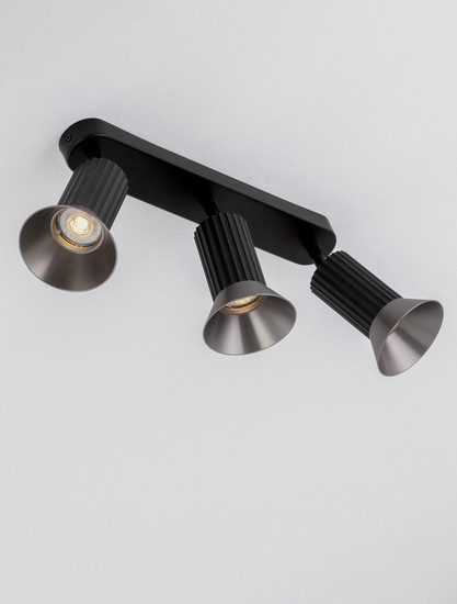 Nova Luce Deckenleuchte Luvia schwenkbar 3-flammig 3xGU10 Bronze Schwarz Aluminium 38x19cm 9011443