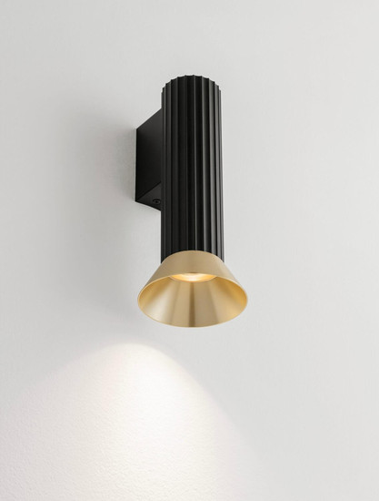 Nova Luce Wandleuchte Luvia GU10 Gold Schwarz Aluminium Ø10cm 9011444