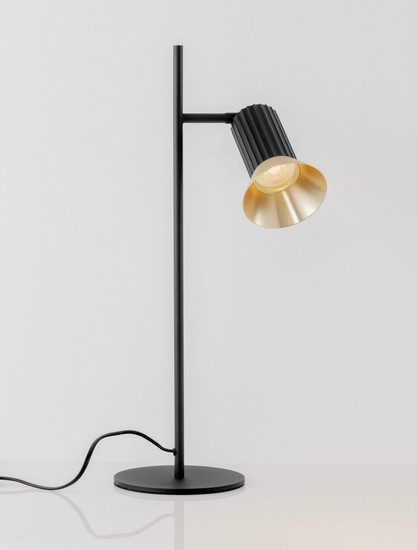 Nova Luce Tischleuchte Luvia schwenkbar GU10 Gold Schwarz Aluminium Ø10cm 9011448
