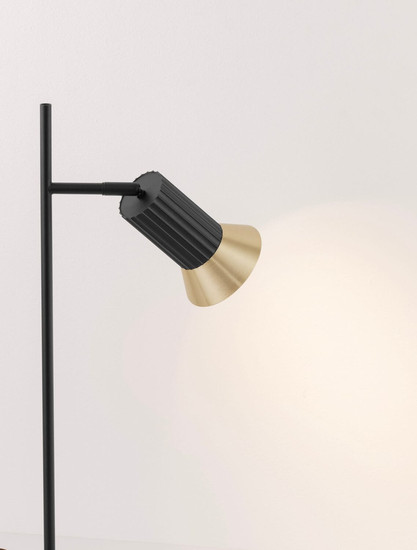 Nova Luce Tischleuchte Luvia schwenkbar GU10 Gold Schwarz Aluminium Ø10cm 9011448