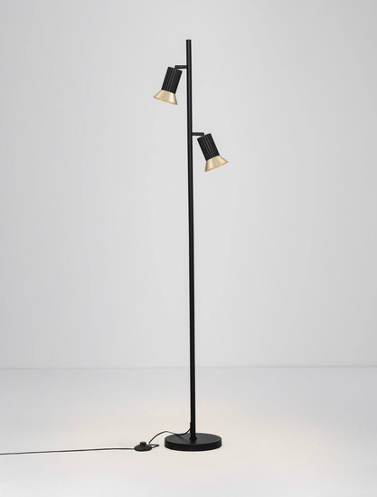 Nova Luce Stehleuchte Luvia schwenkbar 2-flammig 2xGU10 Gold Schwarz Aluminium 154cm 9011450