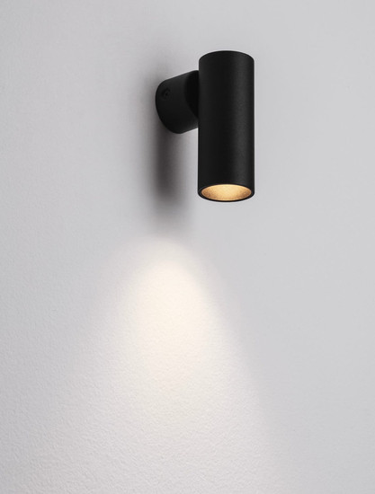 Nova Luce Wandleuchte Mor schwenkbar GU10 Schwarz Aluminium Ø4cm 9011460