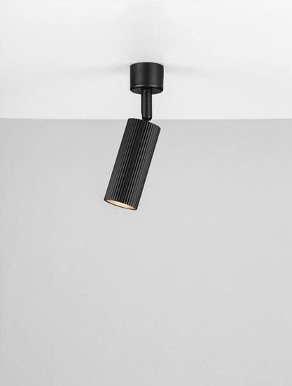 Nova Luce Deckenleuchte Comet schwenkbar GU10 Schwarz Aluminium Ø4cm 9011466