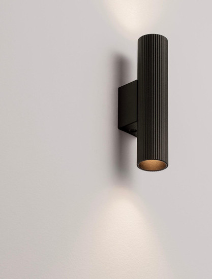 Nova Luce Wandleuchte Comet 2-flammig 2xGU10 Schwarz Aluminium Ø4cm 9011468