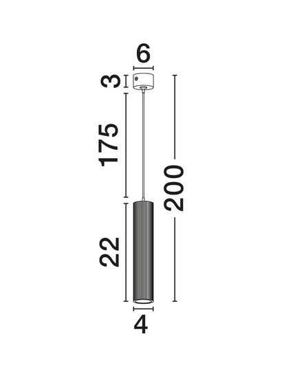 Nova Luce Pendelleuchte Comet GU10 Schwarz Aluminium Ø4cm 9011472