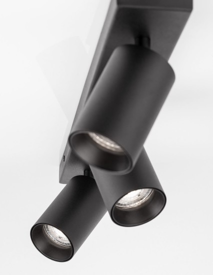 Nova Luce TOD Deckenleuchte GU10 3-fach Schwarz 55x6x12,7cm dimmbar 9012302