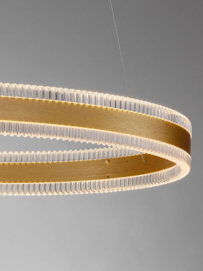 Nova Luce LED Pendelleuchte Alaro dimmbar 46W warmweiss 3000K Messinggold Stahl Aluminium Ø60cm 9019725