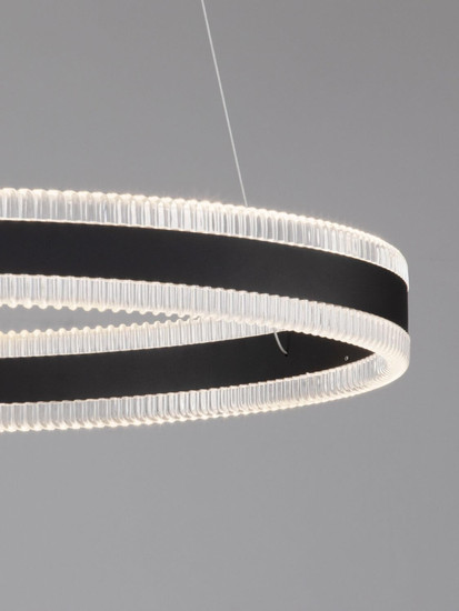 Nova Luce LED Pendelleuchte Alaro dimmbar 46W warmweiss 3000K Schwarz Stahl Aluminium Ø60cm 9019726