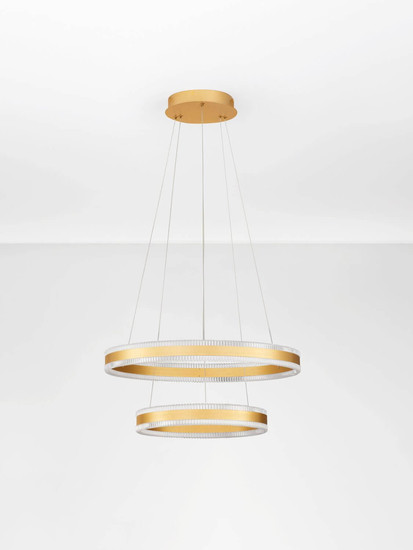 Nova Luce LED Pendelleuchte Alaro dimmbar 69W warmweiss 3000K Messinggold Stahl Aluminium Ø60cm 9019727