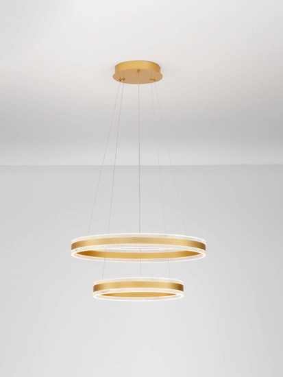 Nova Luce LED Pendelleuchte Alaro dimmbar 69W warmweiss 3000K Messinggold Stahl Aluminium Ø60cm 9019727