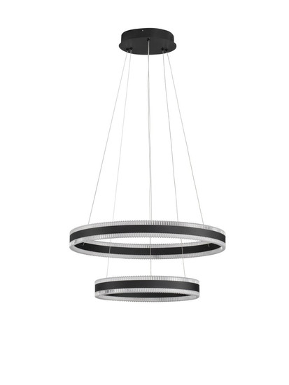 Nova Luce LED Pendelleuchte Alaro dimmbar 69W warmweiss 3000K Schwarz Stahl Aluminium Ø60cm 9019728