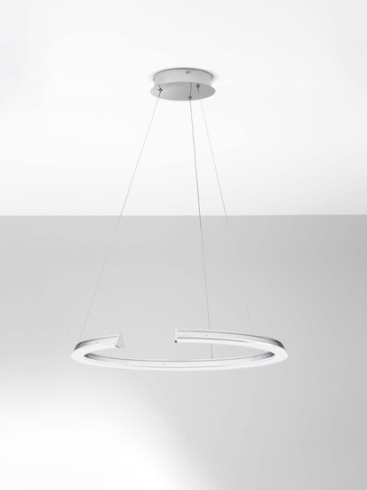 Nova Luce LED Pendelleuchte Elmo dimmbar 48W neutralweiss 3500K Chrom Aluminium Edelstahl Ø64cm 9019729