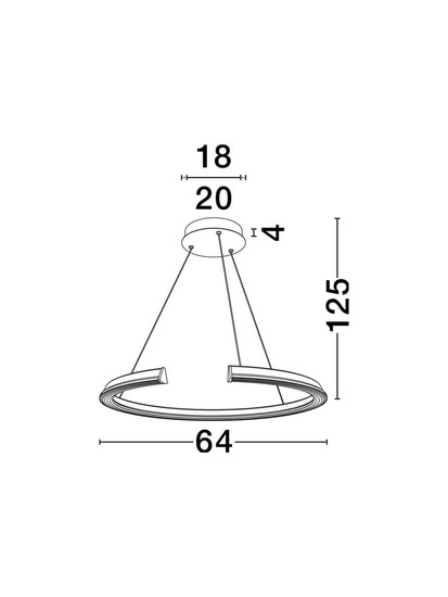 Nova Luce LED Pendelleuchte Elmo dimmbar 48W neutralweiss 3500K Chrom Aluminium Edelstahl Ø64cm 9019729